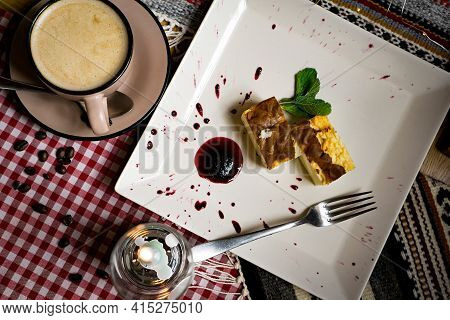 Traditional Georgian Sweets And Desserts With Hazelnuts, Walnuts, Grape Juice, Honey, Chocolate. Bak