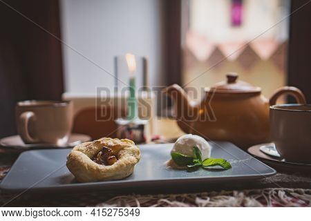 Traditional Georgian Sweets And Desserts With Hazelnuts, Walnuts, Grape Juice, Honey, Chocolate. Bak