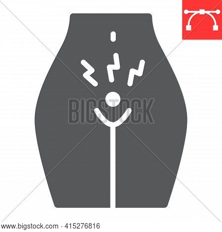 Menstrual Cramps Pain Line Icon, Menstruation And Gynecology, Menstrual Cramps Ache Vector Icon, Vec