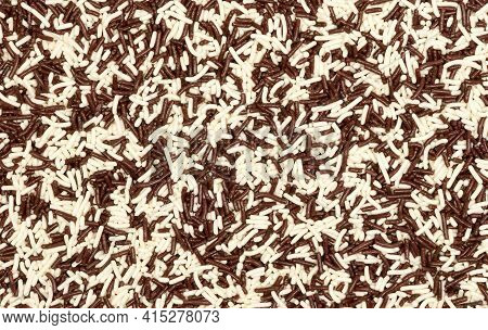 Milk And White Chocolate Hagelslag (sprinkles) For Texture Or Background