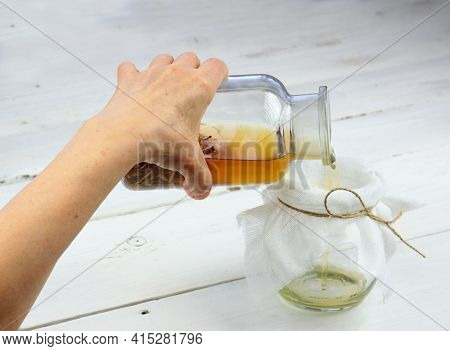 Tincture From Dried Nettle Roots And Alcohol.   Urtica Diocica, Curative Herb Tincture Is Good For H