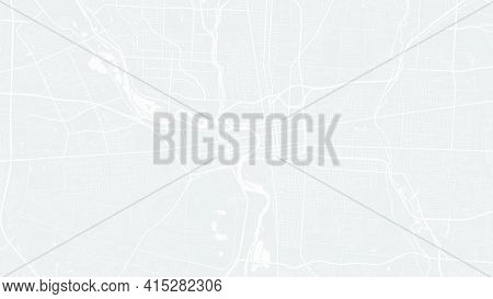 Bright Grey Vector Background Map, Columbus City Area Streets And Water Cartography Illustration. Wi