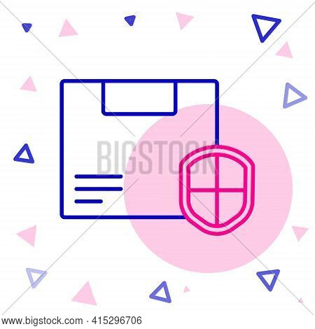 Line Delivery Security With Shield Icon Isolated On White Background. Delivery Insurance. Insured Ca