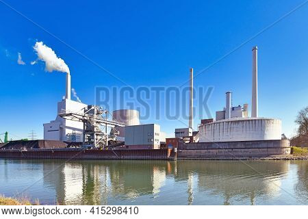 Rheinhafen Steam Power Plant In Karlsruhe In Germany Used For Generation Of Electricity And District
