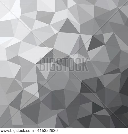 Abstract Grey Tone Triangle Low Polygon Geometric Background Texture Vector Illustration.