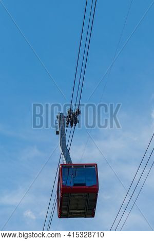 Cable Car On Ropeway Leading To A Top Of Tahtali Mountain In Antalya Province, Turkey