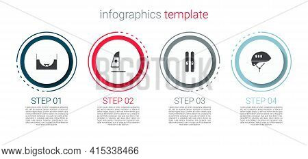 Set Skate Park, Windsurfing, Ski And Sticks And Bicycle Helmet. Business Infographic Template. Vecto