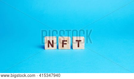 Wooden Blocks Nft - Non-fungible Token. Digitally Represented Product Or Asset. Selling Digital Asse