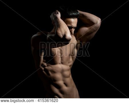 Gay Body Concept. Sexy Muscular Man. Male Bare Torso And Sexy Muscular Body Of Young Handsome Guy Po
