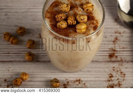 Traditional Turkish Boza, A Fermented Wheat And Corn Based Drink Popular In Middle Eastern Countries