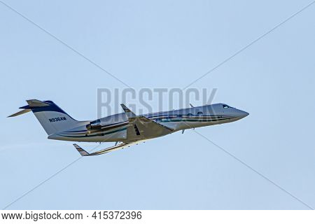 Washington Dc, Usa 10/03/2020: A Fixed Wing, Multi Engine Private Jet  (cessna 525c Citationjet Cj4 