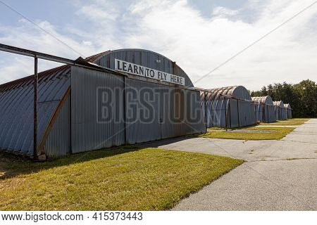 Indian Head, Md, Usa 09/19/2020: Hangar Section Of Maryland Airport (2w5) , Privately Owned Public U
