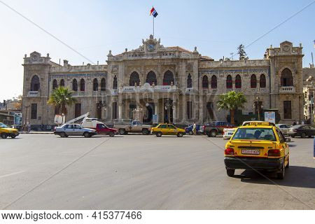 Damascus/syria 03/30/2010 :  Hejaz Train Station, A Historic Building Dating Back To The Ottoman Era