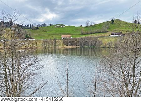 Late Winter And Early Spring On The Small Natural Lake Wilersee Or Wiler Lake Above The Canyon Of Th