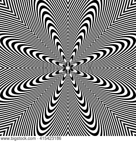 Abstract Lines Pattern With Striped Texture. Vector Art.