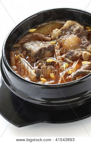 ユッケジャン、スパイシーな牛肉と野菜のスープ、韓国料理