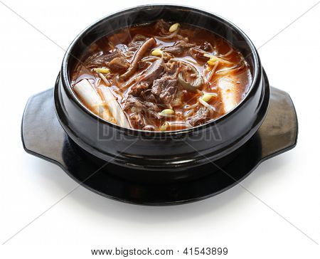 ユッケジャン、スパイシーな牛肉と野菜のスープ、韓国料理
