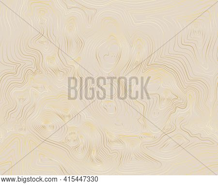 Topographic Map Gold Abstract Background With Contour Altitude Lines.