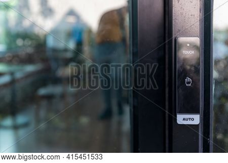 Automatic Sliding Door With Wireless Push Button For User Controller. Wireless Push Button Or Press 