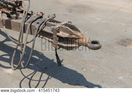 Trailer Hitch Or Towbar On The Car. Image For Objects, Transportation Concept.