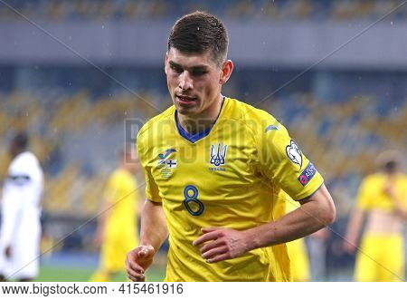 Kyiv, Ukraine - March 28, 2021: Portrait Of Ruslan Malinovskyi Of Ukraine Seen During The Fifa World