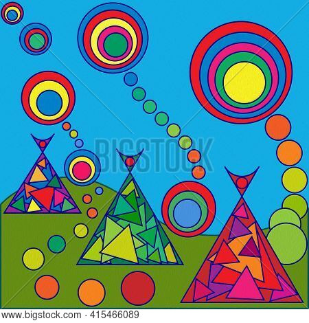 Paleocontact. Arrival Of Aliens Illustration