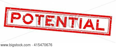 Grunge Red Potential Word Sqaure Rubber Seal Stamp On White Background