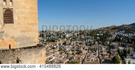 Albayzin District Of Granada, Spain, From The Towers Of The Alhambra