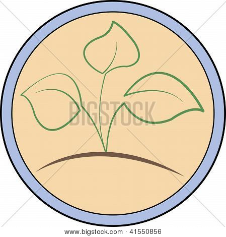 pyöreä logo vihreää versoa