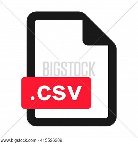 File Csv Flat Icon Isolated On White Background. Csv Format Vector Illustration .