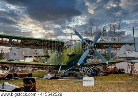 Riga, Latvia - March 10, 2021: Antonov An-2 Airplane At National Museum History Of Aviation In Riga.