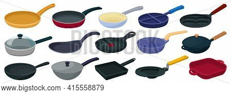 Pan Vector Cartoon Set Icon. Vector Illustration Griddle On White Background. Isolated Cartoon Set I
