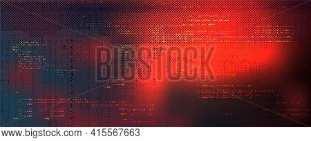 Abstract Technology Binary Code Dark Red Background
