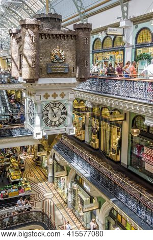 Sydney, Australia - Dec 16, 2018: Interior Of The Queen Victoria Building (qvb), George Street. The 
