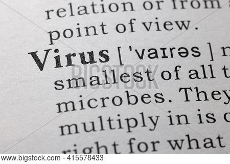 Fake Dictionary Word, Dictionary Definition Of Virus