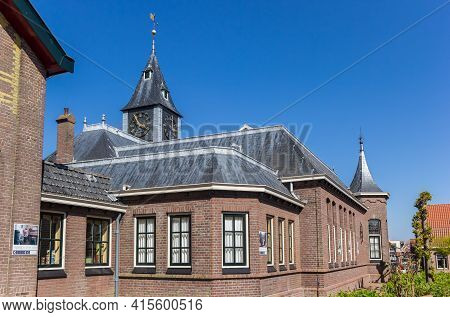 Urk, Netherlands - April 22, 2020: Tower Of The Former Town Hall Of Urk, Netherlands
