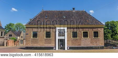 Assen, Netherlands - May 30, 2020: Panorama Of The Drents Museum In The Center Of Assen, Netherlands