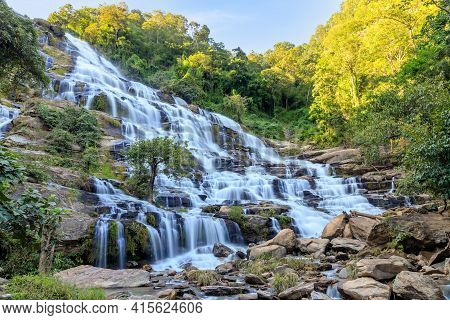Mae Ya Waterfall In Doi Inthanon National Park, One Of Largest And Most Famous Cascade In Country, C