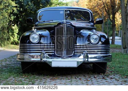 Budapest, Hungary -- September 9. 2020, Zis-110 Retro Russian Car On The Street On Public Area Budap