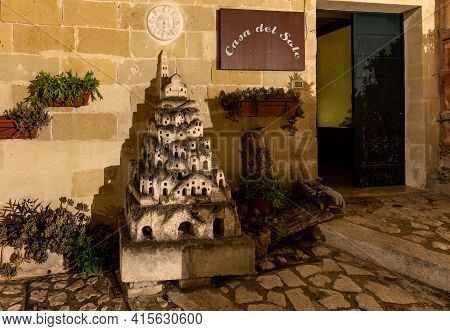 Matera, Italy - September 19, 2019:  Model Of The Sassi Di Matera - Meaning Stones Of Matera Which A