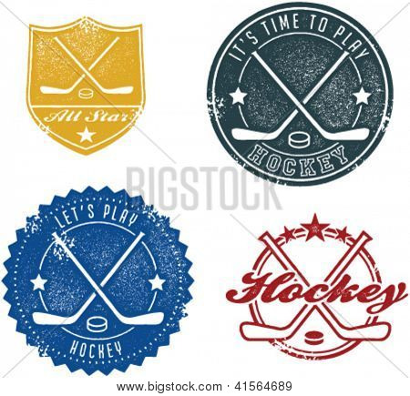 Vintage Style Hockey Stamps and Seals