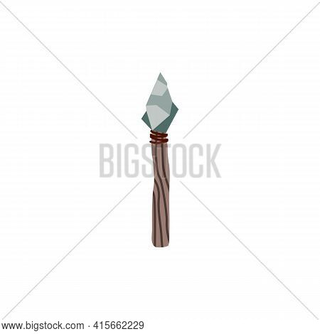 Prehistoric Rock Spear - Weapon Or Tool Primitive Cave Man Of Stone Age.