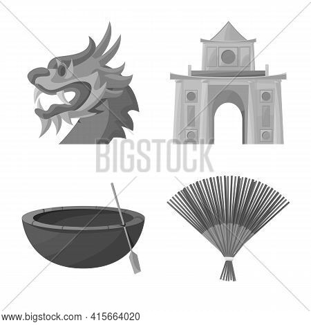 Vector Illustration Of Travel And Country Logo. Set Of Travel And National Stock Vector Illustration
