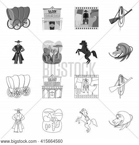 Vector Illustration Of Texas And History Symbol. Set Of Texas And Culture Stock Vector Illustration.