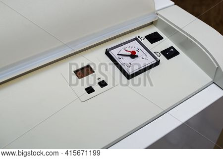 Gas Boiler Control Panel, Power Button, Temperature Setting Modes In The House. Boiler Pressure Mono