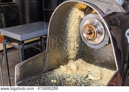 Partial View Of A Nixtamal Mill In Operation
