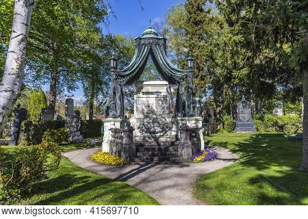 Vienna, Austria - April 26, 2015:  Last Resting Place Of Mayor Johann Prix At The Vienna Central Cem