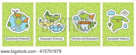 Biodiversity Brochure Icons.diversity, Humans And Ecosystem, Balance Template. Flyer, Magazine, Post