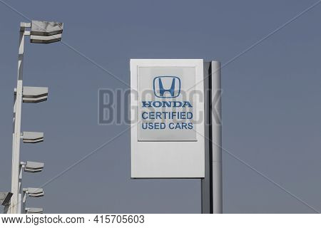 Lafayette - Circa April 2021: Honda Motor Co. Automobile And Suv Dealership. Honda Engineers Among T