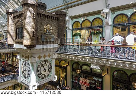 Sydney, Australia - Dec 16, 2018: Interior Of The Queen Victoria Building (qvb), George Street. The 